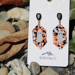 Confetti Ghost Glitter Earrings