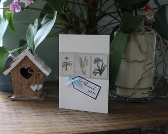 Thank you printed flower plant illustration Birthday card for friends, family, Mum, Dad, him, her, Grandparent, horticulturist or gardener!