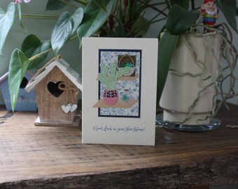 New Home Botanical handmade plant cards, Congratulations card for friends, family, neighbours, colleagues, sister, brother, son, daughter