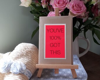Neon encouraging uplifting positive supportive words handmade kraft brown greeting card for best friend girlfriend boyfriend family coworker