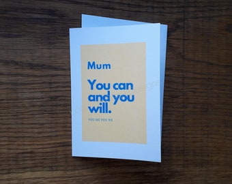 Personalised motivational positivity printed handmade cards with inspirational quotes and greetings in bold bright contrasting colours!