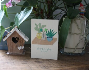 Thank You for helping me to grow botanical plant themed card for Teacher, Tutor, Mentor, parent, friend, manager, trainers and plant lovers!