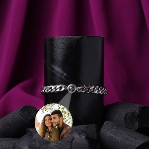 Custom Photo Projection Bracelet for Dad, Personalized Gift for Him, Keepsake Bracelet for Husband Boyfriend, Birthday Anniversary Gift