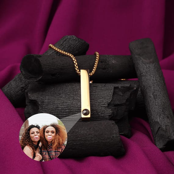 Collier Projection Barre 3D Personnalisé • Collier Photo Personnalisé • Collier Barre Verticale Personnalisé • Cadeau De Noël Pour Lui • Cadeau Pour Papa - France
