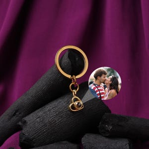 Porte-clés personnalisé avec projection de photos coeur, porte-clés photo personnalisé, pendentif animal de compagnie commémoratif pour elle, cadeau d&#39;anniversaire d&#39;un ami, cadeau de maman