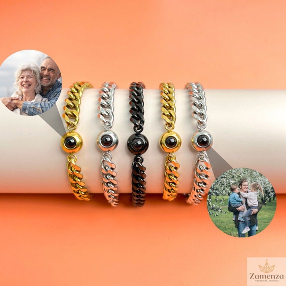 Personalized Circle Photo Bracelet, Projection Bracelet, Custom Braided  Rope Picture Bracelet, Memorial Couple Gifts for Her Women Him - Etsy