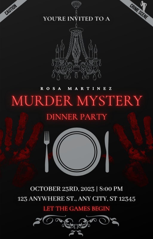Horror Murder Mystery Invitation - Etsy