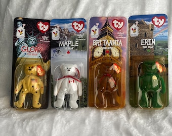 1990s TY McDonald’s Teenie Beanies International Bears