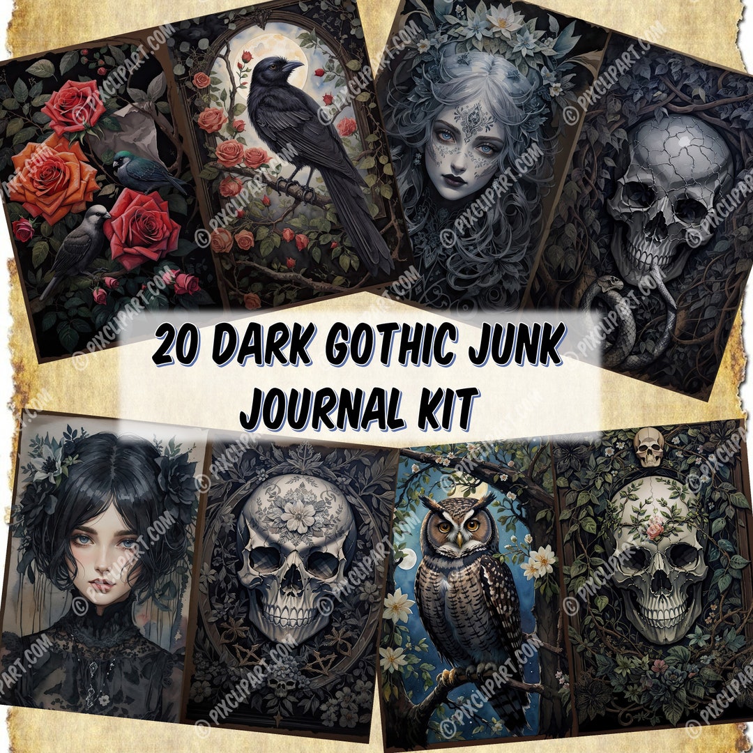 Enchanted Gothic Junk Journal Kit - 20 Dark Printable Pages Mystic Junk ...