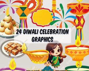 Diwali Celebration Graphics - Cute Transparent PNG Graphics of the Indian holiday Diwali / Deepawali Commercial Use