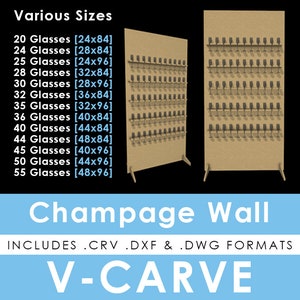 13 dimensioni - Modelli per pareti rettangolari color champagne per VCarve - Formati DXF e CRV - Modello CNC - Assemblaggio semplice