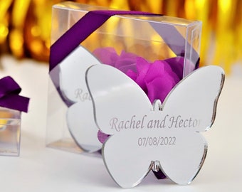 Personalized Butterfly Favor, Baby Shower Favor, Butterfly Acrylic Magnet Box, Baby Welcoming, Bulk Favors for Baby Shower, Elegant Favors