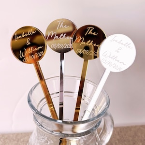 Personalized Drink Stirrers 50 Pcs, Engagement Party Decor, Wedding Drink Stirrers, Signature Drink, Wedding Table Decors, Stir Sticks