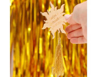 Personalized Sun Magnet Favor, Sweet 16, Quinceañera, Laser Cut Plexiglass