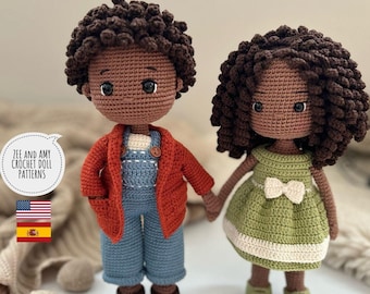 Afro-American Crochet Doll Pattern: Girl & Boy Amigurumi (PDF Download)