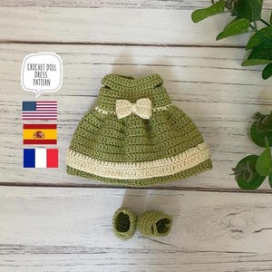 Modèle de robe de poupée au crochet : vêtements Amigurumi pour poupées de 25 à 12 pouces (Modèle PDF)