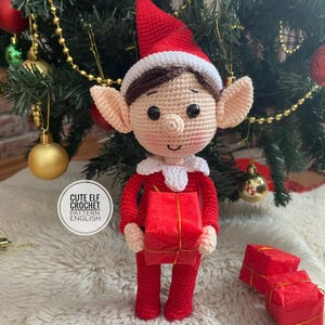 Virkmönster för jultomte: Amigurumi Fira, gnomen, dockornament (PDF-handledning)