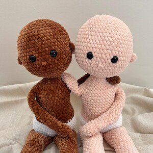 No Sew Crochet Doll Base Pattern – Amigurumi Raggy Doll 18 Inch with Chenille Yarn, Large Rag Doll Body (PDF Pattern English)