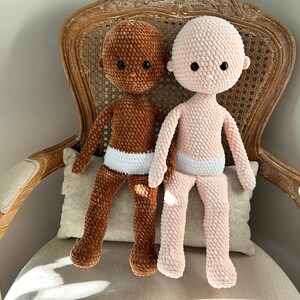 No Sew Crochet Doll Base Pattern – Amigurumi Raggy Doll 18 Inch with Chenille Yarn, Large Rag Doll Body (PDF Pattern English)