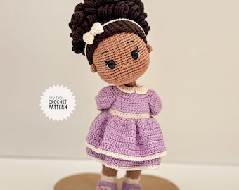 Amigurumi Doll Crochet Pattern – Ivy with Afro Puffs & Layered Dress (PDF English)
