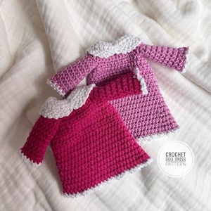 Patrón de vestido de muñeca a crochet: Ropa para muñeca amigurumi de 10 a 12 pulgadas (patrón PDF)