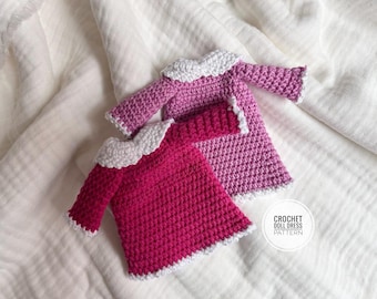 Crochet Doll Dress Pattern: 10-12 inch Amigurumi Doll Clothes (PDF Pattern)