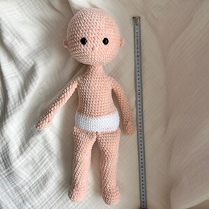 No Sew Crochet Doll Base Pattern – Amigurumi Raggy Doll 18 Inch with Chenille Yarn, Large Rag Doll Body (PDF Pattern English)