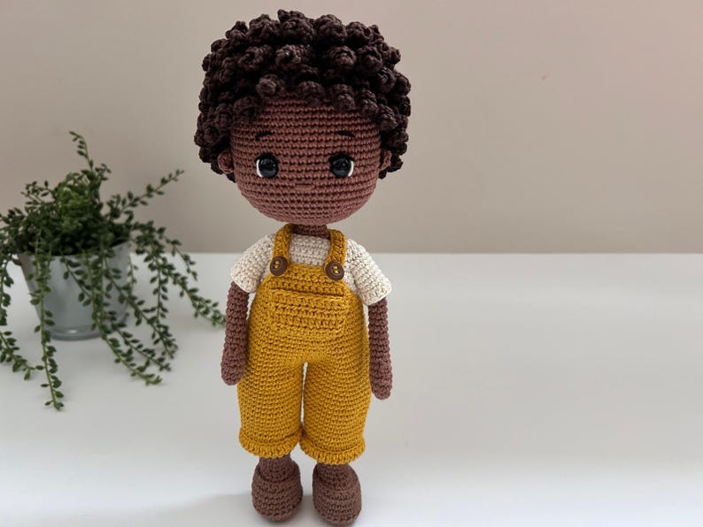 Doll Clothes Crochet Pattern: Overalls, T-Shirt & Shoes for 10-12" Base Boy Dolls, Outfit, PDF image 5