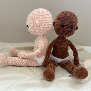 No Sew Crochet Doll Base Pattern – Amigurumi Raggy Doll 18 Inch with Chenille Yarn, Large Rag Doll Body (PDF Pattern English)