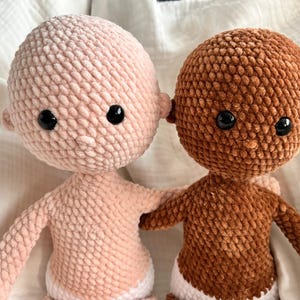 No Sew Crochet Doll Base Pattern – Amigurumi Raggy Doll 18 Inch with Chenille Yarn, Large Rag Doll Body (PDF Pattern English)