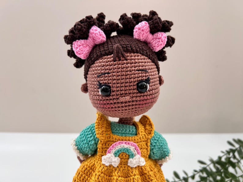 Coily Hair African American Crochet Doll Pattern