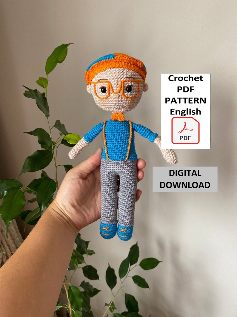 Blippi Pattern Blippi Crochet Doll PDF Pattern Blippi PDF Etsy