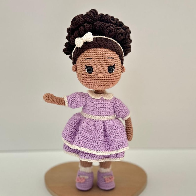 Amigurumi Doll Crochet Pattern – Ivy With Afro Puffs & Layered Dress ...