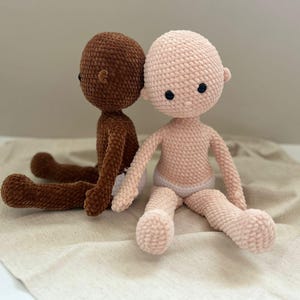 No Sew Crochet Doll Base Pattern – Amigurumi Raggy Doll 18 Inch with Chenille Yarn, Large Rag Doll Body (PDF Pattern English)
