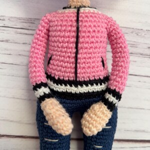 Crochet Girl Doll Pattern: Amigurumi Pink Hair Doll with Jacket and Pants (PDF Tutorial)