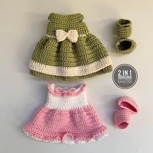 2-in-1 Crochet Doll Dress Patterns: Amigurumi Clothes (PDF Pattern)