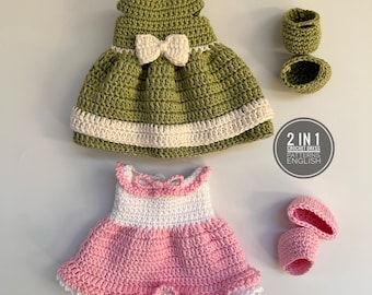 2-in-1 Crochet Doll Dress Patterns: Amigurumi Clothes (PDF Pattern)