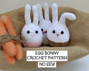 Motif oeuf de Pâques au crochet, sans couture, motif au crochet lapin de Pâques Amigurumi, décoration lapin de Pâques, modèle en anglais, PDF