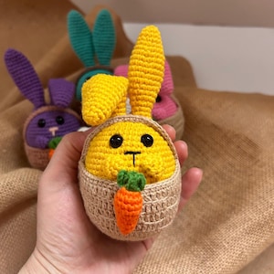 Haakpatroon paaseieren: laag naaien, amigurumi-springhaas zelfstudie (pdf)