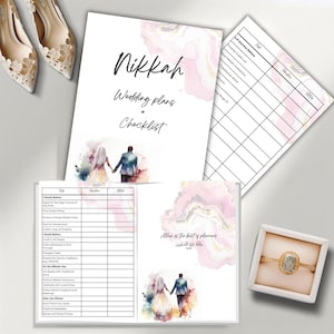 Muslim Wedding Checklist, Nikkah Planner, Editable Template, Islamic Walima Fatiha, INSTANT DOWNLOAD, Ceremony Planning, Itinerary Printable