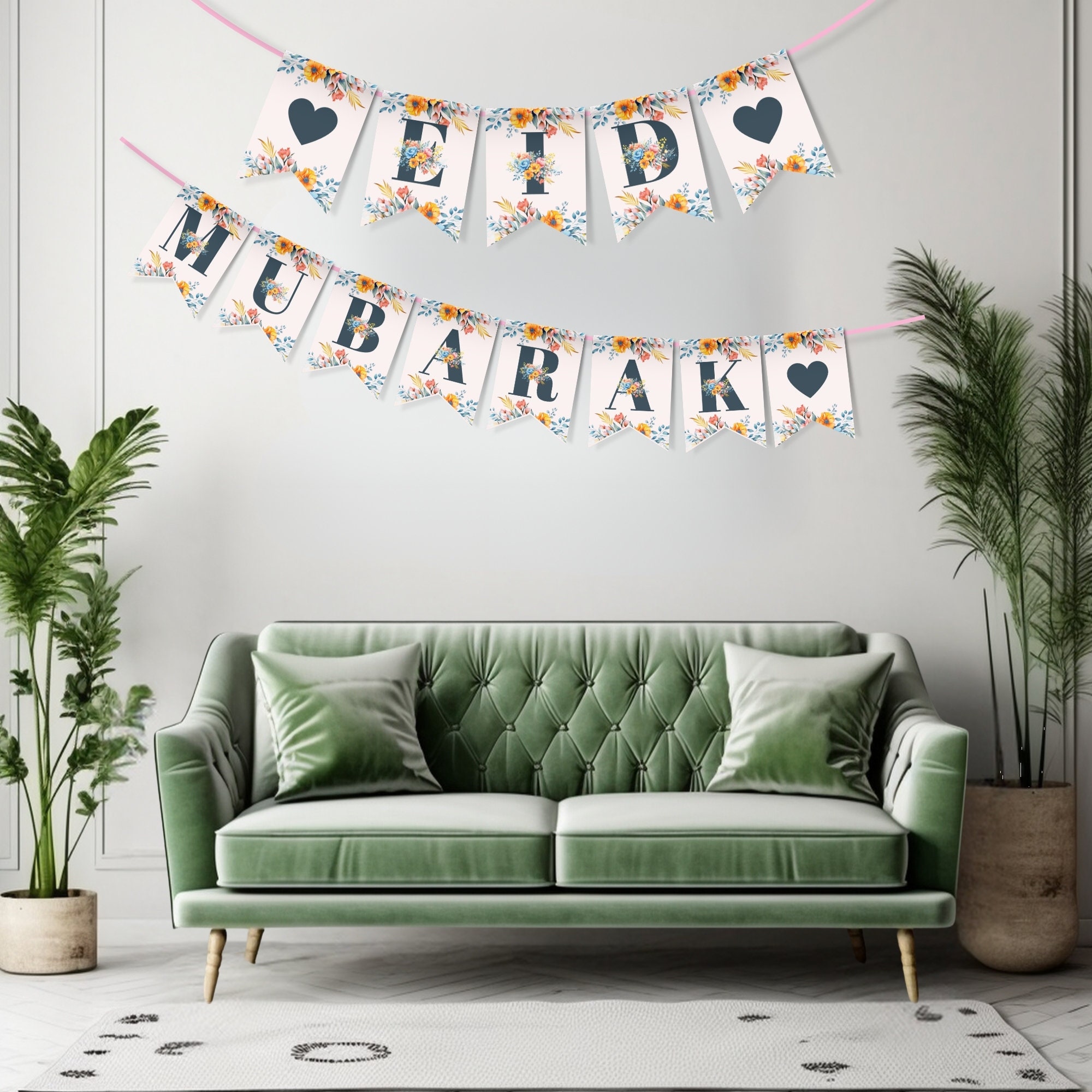 Eid Mubarak Bunting, INSTANT DOWNLOAD, Printable Ramadan Decor, Hanging ...