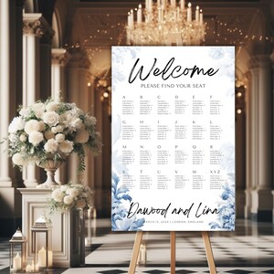 Muslim Wedding Welcome Sign, Watercolor Nikkah Seating Arrangement, Editable Template INSTANT DOWNLOAD, DIY Seating Plan, Printable SE003SF