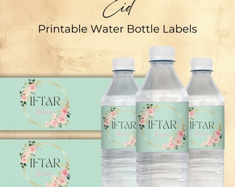 Iftar Dinner Party Water Bottle Label, INSTANT DOWNLOAD, DIY Ramadan Decoration Printable Eid Party Favors, Muslim Décor Wrapper PPIFT01