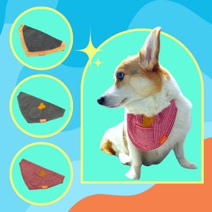 MUDLESS Dog Bandana – Slide-On Triangle Scarf, Soft & Breathable, Stylish Denim Look for Small to Large Dogs