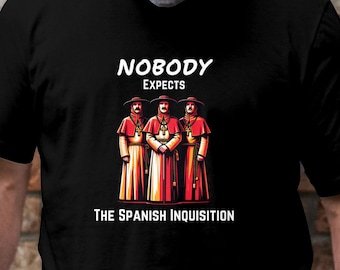 Nobody Expects The Spanish Inquisition, holy grail, British humor, python gifts, comfy chair