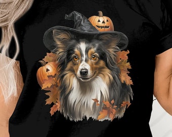 Halloween-hondenshirt sheltie: cadeau griezelige hond