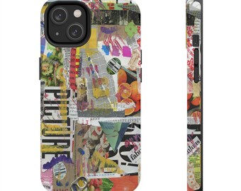 Artistic Collage Protective Cell Phone Cover, iPhone, Colorful, Gift, Vibrant Collage: Unique Cell Phone Case with Captivating Image Collage