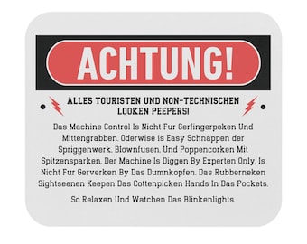 Humorous Mouse Pad for Computer Geeks - Warning: Don't Touch The Computer