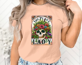 Floral Skull T-Shirt: Vibrant Plant Lady Graphic Tee