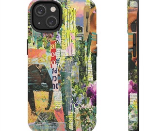 Artistic Collage Protective Cell Phone Cover, iPhone, Colorful, Gift, Vibrant Collage: Unique Cell Phone Case with Captivating Image Collage